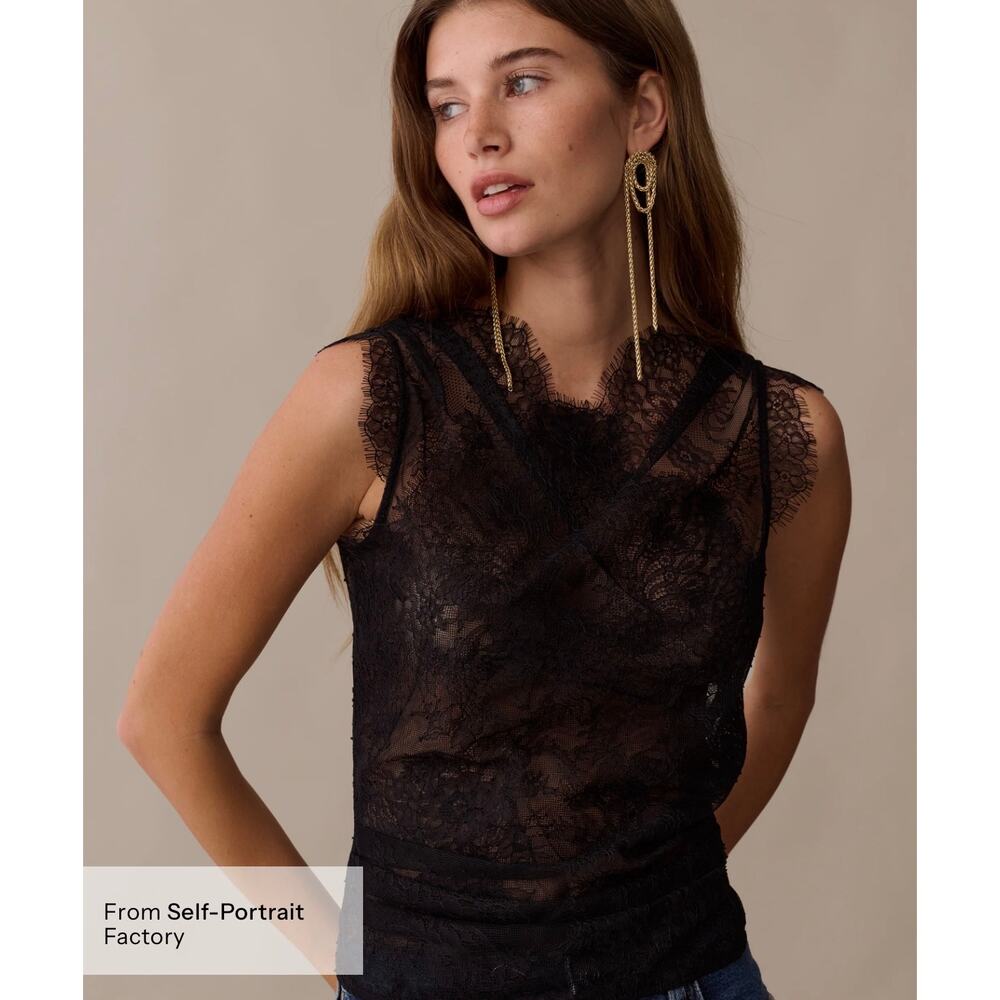 New O.P.T black Clarissa lace top blouse size 0 $147 - Picture 2 of 8